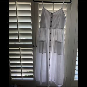White midi dress